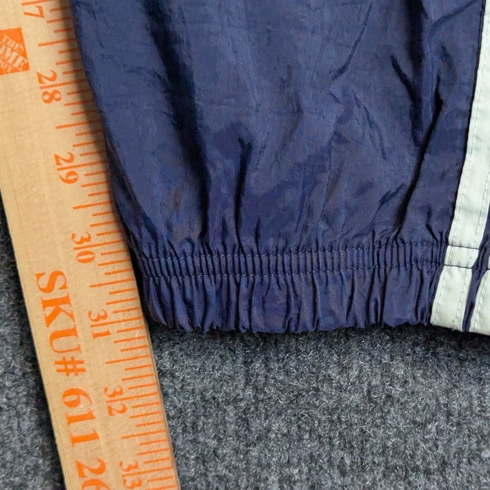Adidas Vintage Track Pants Navy Blue White Stripe Nylon Windbreaker Mens XL